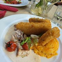 Veganes Sellerieschnitzel at Restaurant Café Kostbar in Saarbrucken