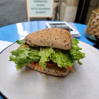 Tofu sandwich at Bio Fred in Geneva