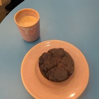 brownie and espresso at Bio Fred in Geneva