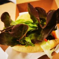 Vegan burger (take away) at Arepa's Factory in Brussels