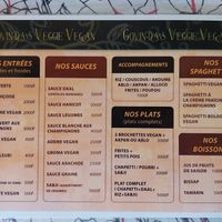 The Menu. at Govinda's Veggie Vegan in Lome