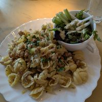 Muschelnudeln mit Spitzkohl und Räuchertofu at Café Wagner - Jena in Jena