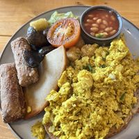 Vegan breakfast plate  at Jessie's  in Pitlochry