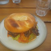 Mushroom, tomato and avocado bagel at Jessie's  in Pitlochry