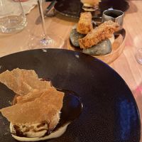 Aubergine with mushroom "croquette" (third main)  at La Table de Colette in Paris