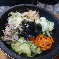 Tofu bibimbap with seaweed (?) at Manna in Helsinki