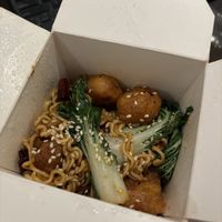Szechuan noodles with tofuu  at Chopstix Asian Vegan Cuisine in Bangkok
