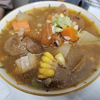 Spicy stew soup with rice, 80 NTD (not spicy) at Sù Yuán Zhāi Vegan - 素元齋 in Taipei