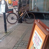 Cycle parking in view of table at Bordo Lounge in Carlisle