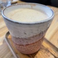 Oat chai in beautifully crafted mugs  at Leroys in Newport