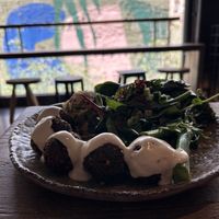 Falafel with Tahini sauce - amazing taste!  at Honest Greens - Arc de Triomf in Barcelona