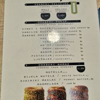 Items with v are vegan at Sisters Kurtoš in Zagreb