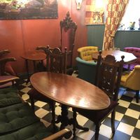 Tables in back  at Gamesmaster Cafe in Ilminster