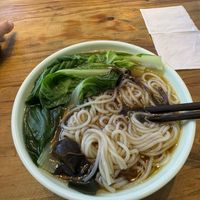 Mushroom noodle, warm soup feeling. Was ok  at Su Shan Mian - 素山面素食 - 文殊院店 in Chengdu