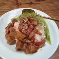 Bamboo shoots with rice, I thought it was nice little flavour though  at Su Shan Mian - 素山面素食 - 文殊院店 in Chengdu