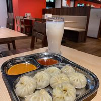 Vegetable momos, banana lassi at Indian Nepal Spice Restaurant Laligurans in Nagoya