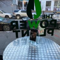 Window in the indoor seating area at The Power Plant Cafe  in Jersey City