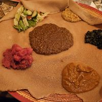 Vegan platter (I'd started eating!) at Lalibela in Birmingham