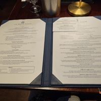 Menu at Frawley's Restaurant at The White House in Cork