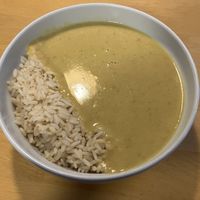 Vegan lentil soup with rice  at Vegöner - Süd  in Nuremberg
