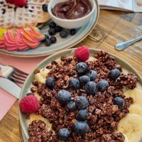 Sweet - waffles and choco granola bowl at Brandy & Cake in Vienna