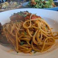 Roasted vegetable pasta at Olive's in Robe