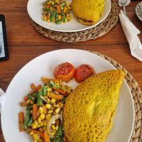 Chickpea omelette - saw another review saying this was a must try and they were correct! This was the best thing we tried! at O Baba Vegan in Denpasar