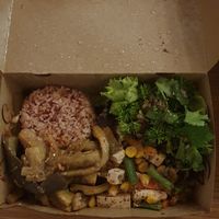 Spicy eggplant bowl at O Baba Vegan in Denpasar