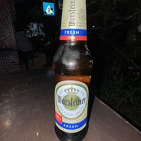 0.0 wheat beer from next door. Poetry Bar  at Falafelo Street Food in Athens