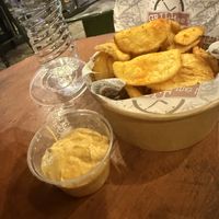 Spuds with a yummy sauce   at Falafelo Street Food in Athens