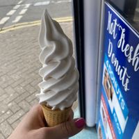 Gluten free cone and whippy vegan ice cream   at Mablethorpe Ice Cream Company in Mablethorpe