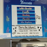 Sign with prices    at Mablethorpe Ice Cream Company in Mablethorpe