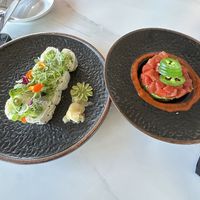 Spicy “tuna” appetizer was the start of the show (rt)and garden roll  at Jackson's Bistro in Tampa