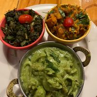 Ginger Cilantro tofu with sides of garlic kale and sweet potatoes   at Sweet 27 in Baltimore