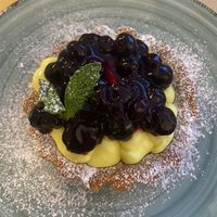 Blueberry tart at GRASS in Ibiza