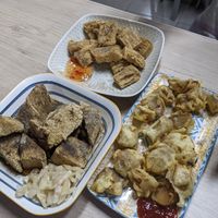 Stinky tofu, other tofu and fried mushrooms at Tofu - Maybe closed in Kaohsiung