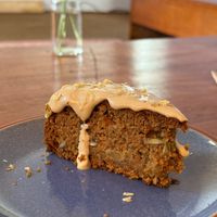 Carrot cake at Backwoods Bakery in Dharamshala