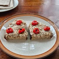 Tofu "egg" toast at Backwoods Bakery in Dharamshala