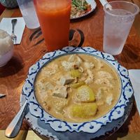 Vegan massaman Curry with tofu and vegan shrimp. -ask for V shrimp, not on menu. V chicken is on menu. at Zen Thai Cafe in Phoenix