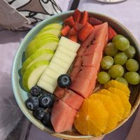 Fruit platter at PLAYA Beach in Dubai