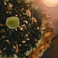 Kale pizza, delicious and filling! at Cafe Zorba in Medellin