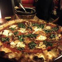 Spinach pizza at Cafe Zorba in Medellin