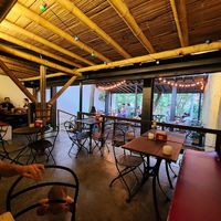 Inside tables at Cafe Zorba in Medellin