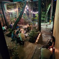 Outside downstairs at Cafe Zorba in Medellin