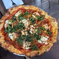 Spinach pizza with balsamic glaze at Cafe Zorba in Medellin