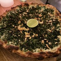 Kale pizza at Cafe Zorba in Medellin
