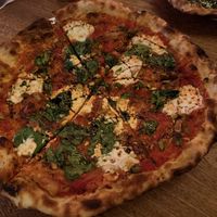 Spinach pizza at Cafe Zorba in Medellin