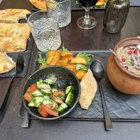 Lobio bean stew and Lobiani bean bread  at Ravintola Rioni in Helsinki