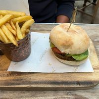 Burger and fries   at The Frogmill in Cheltenham