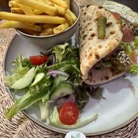 Plant-based spiked maple chicken flatbread  at Lafayette's Margate in Margate